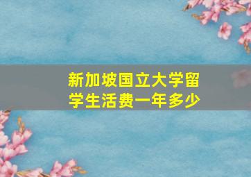 新加坡国立大学留学生活费一年多少