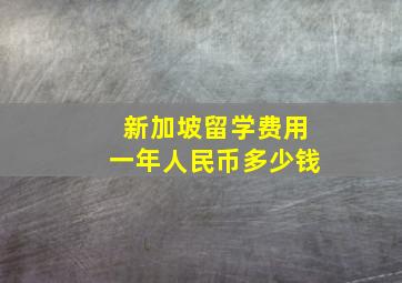 新加坡留学费用一年人民币多少钱