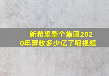 新希望整个集团2020年营收多少亿了呢视频