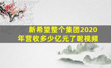 新希望整个集团2020年营收多少亿元了呢视频