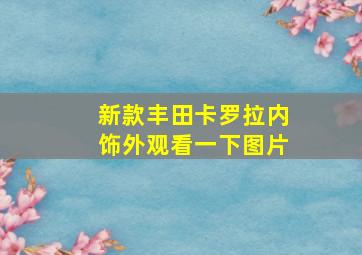 新款丰田卡罗拉内饰外观看一下图片