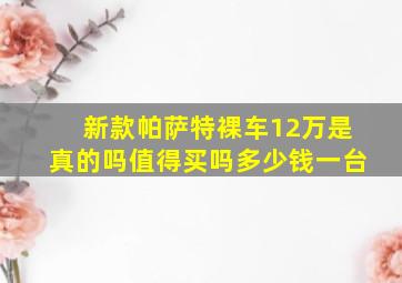 新款帕萨特裸车12万是真的吗值得买吗多少钱一台