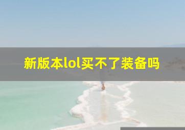 新版本lol买不了装备吗