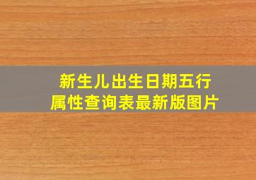 新生儿出生日期五行属性查询表最新版图片