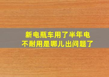 新电瓶车用了半年电不耐用是哪儿出问题了