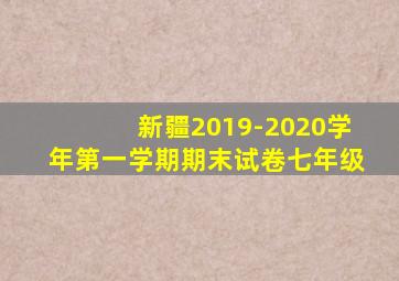 新疆2019-2020学年第一学期期末试卷七年级