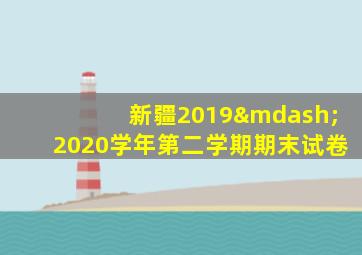 新疆2019—2020学年第二学期期末试卷