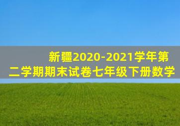 新疆2020-2021学年第二学期期末试卷七年级下册数学