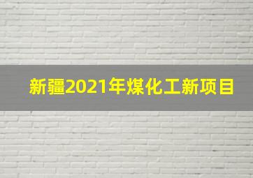 新疆2021年煤化工新项目