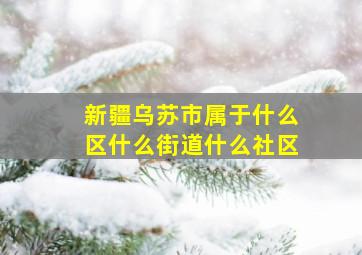 新疆乌苏市属于什么区什么街道什么社区