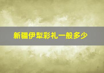 新疆伊犁彩礼一般多少