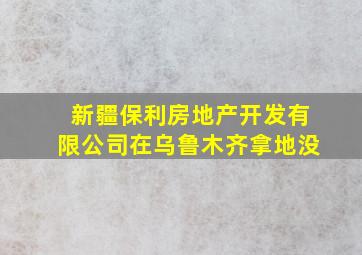 新疆保利房地产开发有限公司在乌鲁木齐拿地没