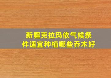 新疆克拉玛依气候条件适宜种植哪些乔木好