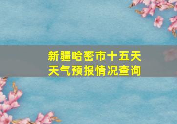 新疆哈密市十五天天气预报情况查询