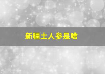 新疆土人参是啥