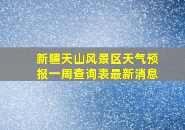 新疆天山风景区天气预报一周查询表最新消息