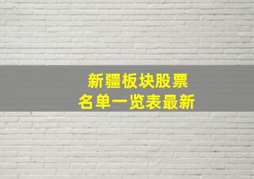 新疆板块股票名单一览表最新