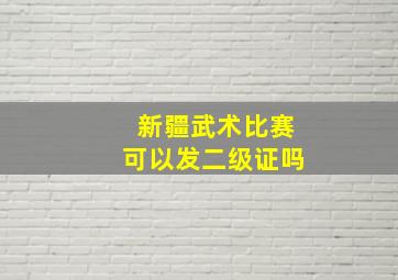 新疆武术比赛可以发二级证吗