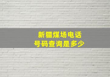 新疆煤场电话号码查询是多少