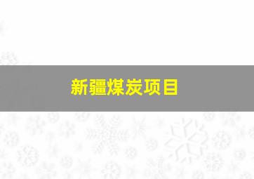 新疆煤炭项目