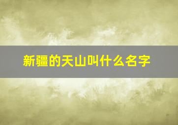 新疆的天山叫什么名字