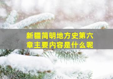 新疆简明地方史第六章主要内容是什么呢