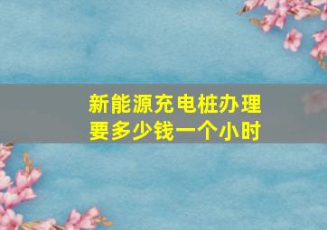 新能源充电桩办理要多少钱一个小时