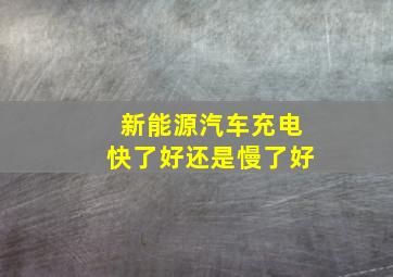 新能源汽车充电快了好还是慢了好