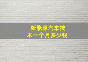 新能源汽车技术一个月多少钱