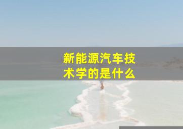 新能源汽车技术学的是什么