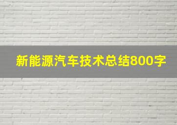 新能源汽车技术总结800字