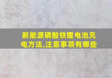 新能源磷酸铁锂电池充电方法,注意事项有哪些