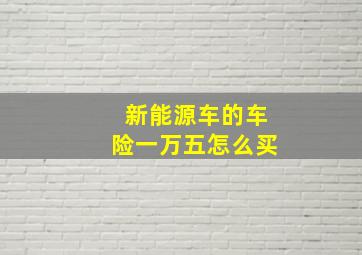 新能源车的车险一万五怎么买