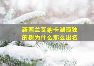 新西兰瓦纳卡湖孤独的树为什么那么出名