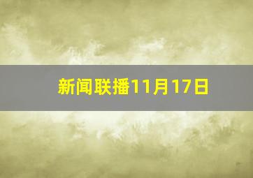 新闻联播11月17日