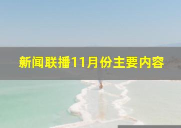 新闻联播11月份主要内容