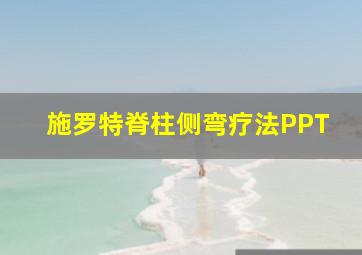 施罗特脊柱侧弯疗法PPT