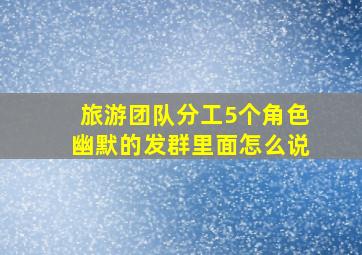 旅游团队分工5个角色幽默的发群里面怎么说