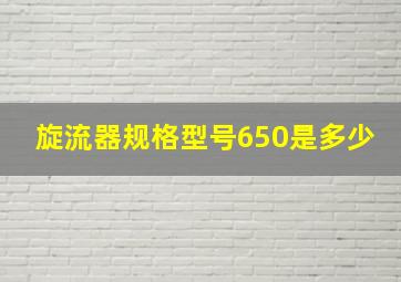 旋流器规格型号650是多少