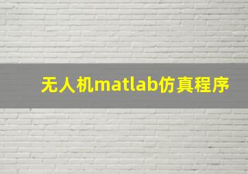 无人机matlab仿真程序