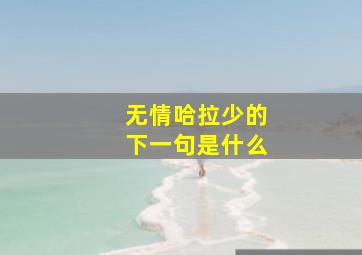 无情哈拉少的下一句是什么