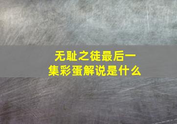 无耻之徒最后一集彩蛋解说是什么