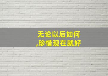 无论以后如何,珍惜现在就好