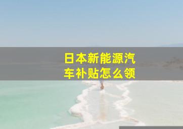 日本新能源汽车补贴怎么领