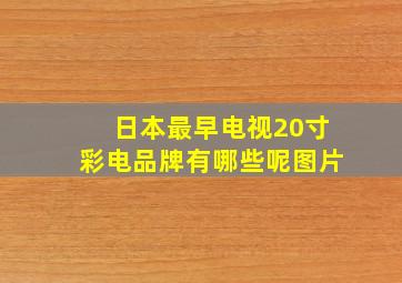 日本最早电视20寸彩电品牌有哪些呢图片