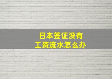 日本签证没有工资流水怎么办