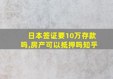 日本签证要10万存款吗,房产可以抵押吗知乎