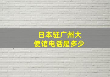 日本驻广州大使馆电话是多少