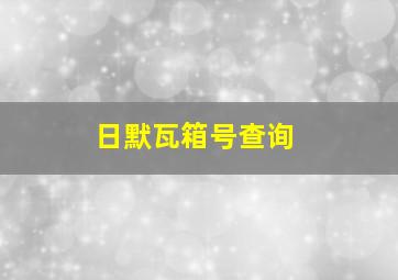 日默瓦箱号查询