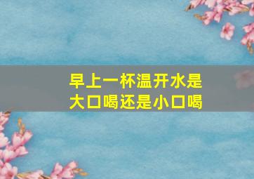 早上一杯温开水是大口喝还是小口喝